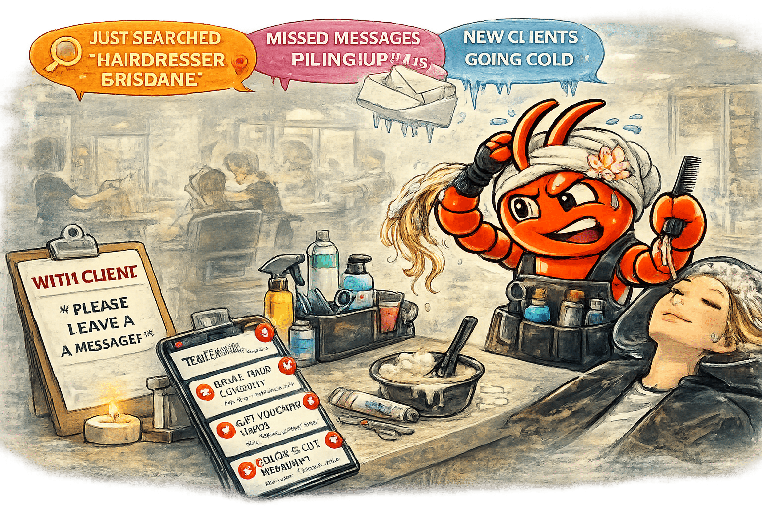AI agents for Melbourne hair salons - New Client Enquiries Go Cold While You&rsquo;re Behind the Chair