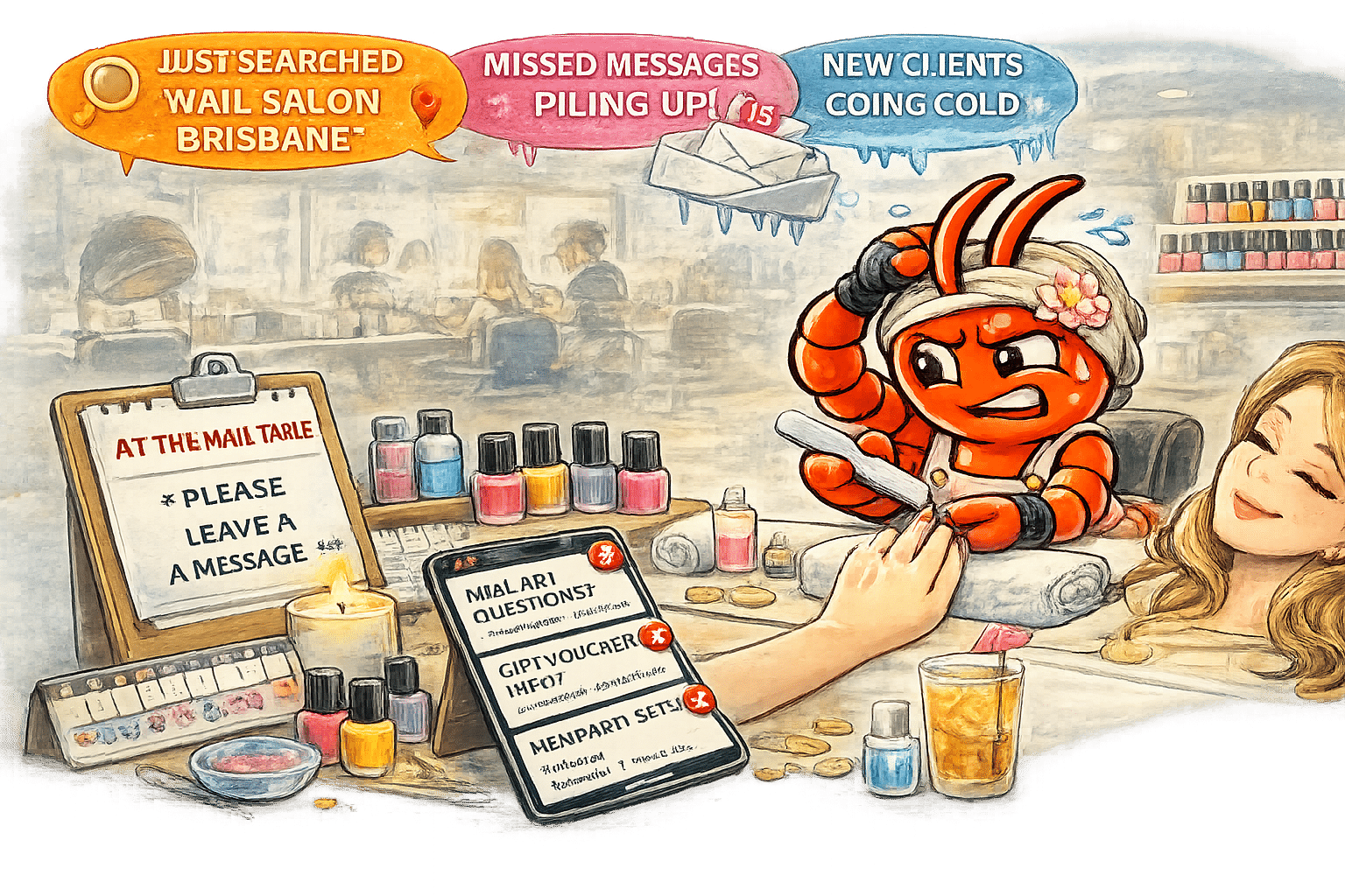 AI agents for Melbourne nail salons - New Client Enquiries Go Cold While You&rsquo;re at the Nail Table