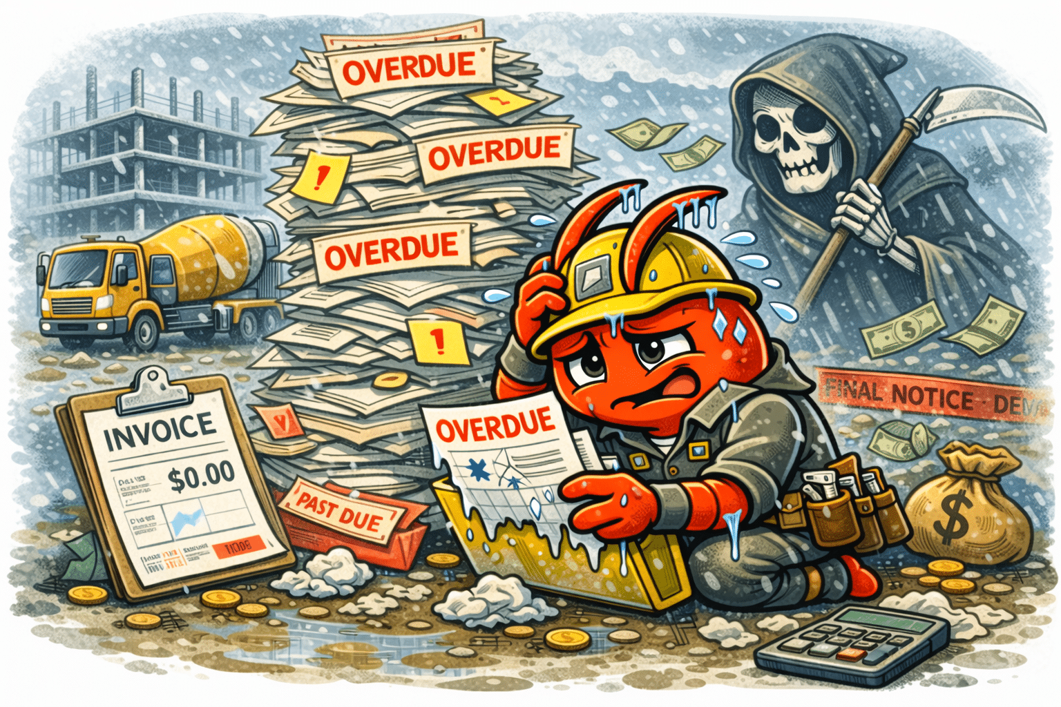 AI agents for Melbourne concreters - Unpaid Invoices Pile Up